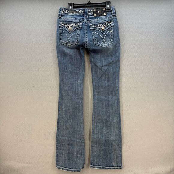 Miss Me Jeans Women's 26 (2) Blue Boot Cut Studded Embellished Preppy Western - Picture 4 of 15